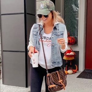 Women’s Layered Drawstring Hood Denim Jacket w/Pockets